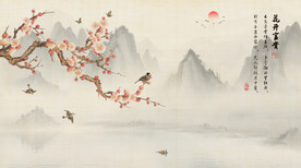 手绘花鸟背景