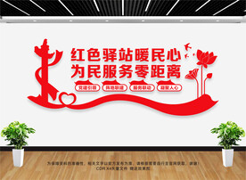 红色驿站文化墙