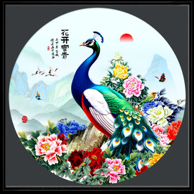 孔雀牡丹图