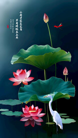 荷花国画荷花