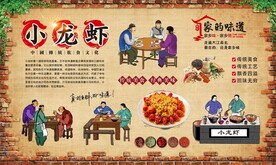 龙虾背景墙