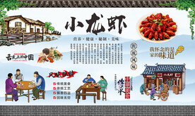 龙虾背景墙 