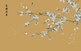 鸟语花香背景墙