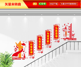 党建楼梯文化墙