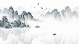 中式装饰画山水