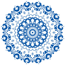 圆形青花底纹