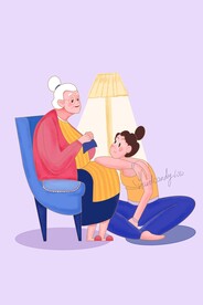 扁平化卡通人物插画