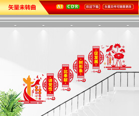 党建标语楼梯文化墙