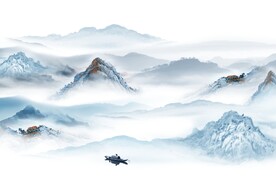新中式山水背景墙