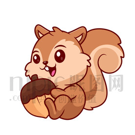 可爱卡通松鼠