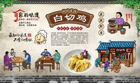 白切鸡背景墙 