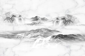 新中式山水背景墙