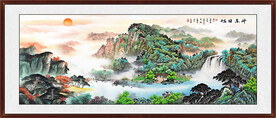 国画山水画 客厅风水画 