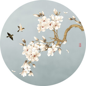 新中式玉兰花鸟