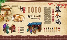 盐水鸡背景墙