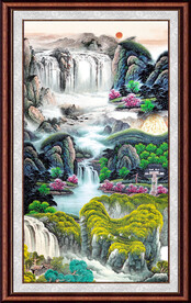 客厅山水壁画 