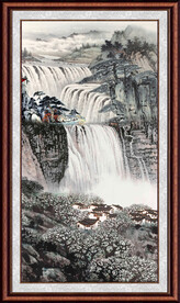 客厅山水壁画 