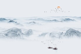 新中式山水背景墙