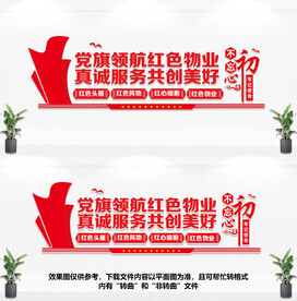 红色物业文化墙