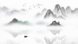 禅境意境水墨画