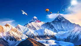 雪山风景画