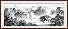 客厅山水壁画 