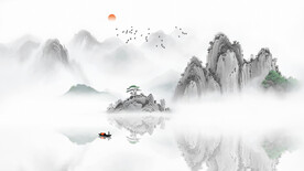 新中式山水意境背景墙