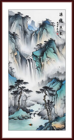 山水国画背景墙