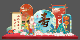 国潮风寿宴造型美陈