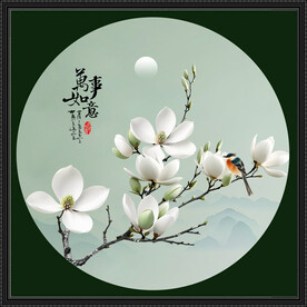 玉兰花鸟