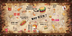 炸鸡汉堡背景墙