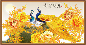 孔雀牡丹图