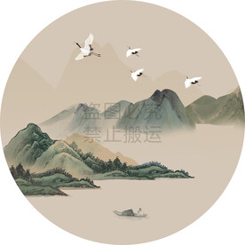 新中式山水风景