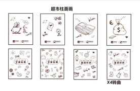 超市柱面画展示