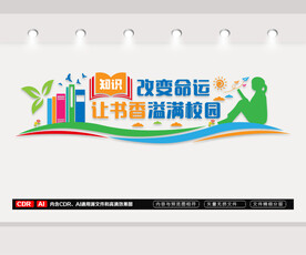 校园图书室励志文化墙