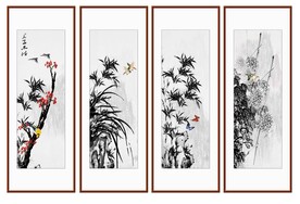 水墨梅兰竹菊