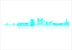 铜陵地标剪影市政府科技馆博物馆