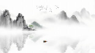 山水水墨图