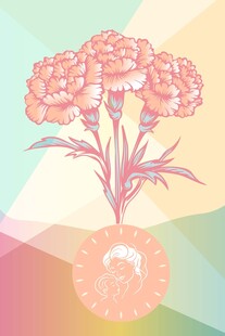 手绘康乃馨母亲节母爱鲜花插画