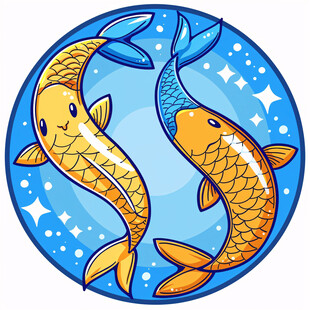 双鱼座卡通插画