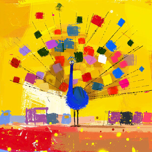 抽象画发财树
