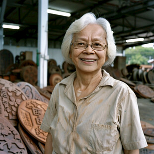 工作坊木雕蜡像人物