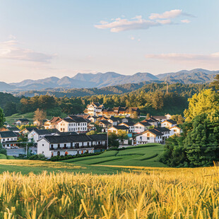 徽派建筑田野