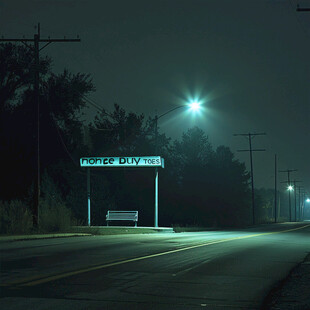 路灯道路夜景图