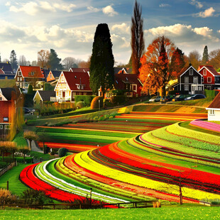 色彩绚丽的田地