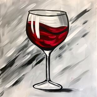 红酒杯抽象画