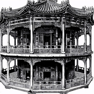 中式楼阁老照片