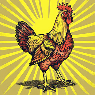 公鸡鸡插画