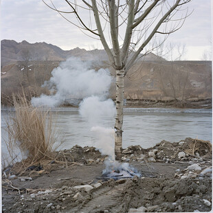 清晨不冻河晨雾