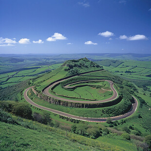 弯路弯道蜿蜒上坡